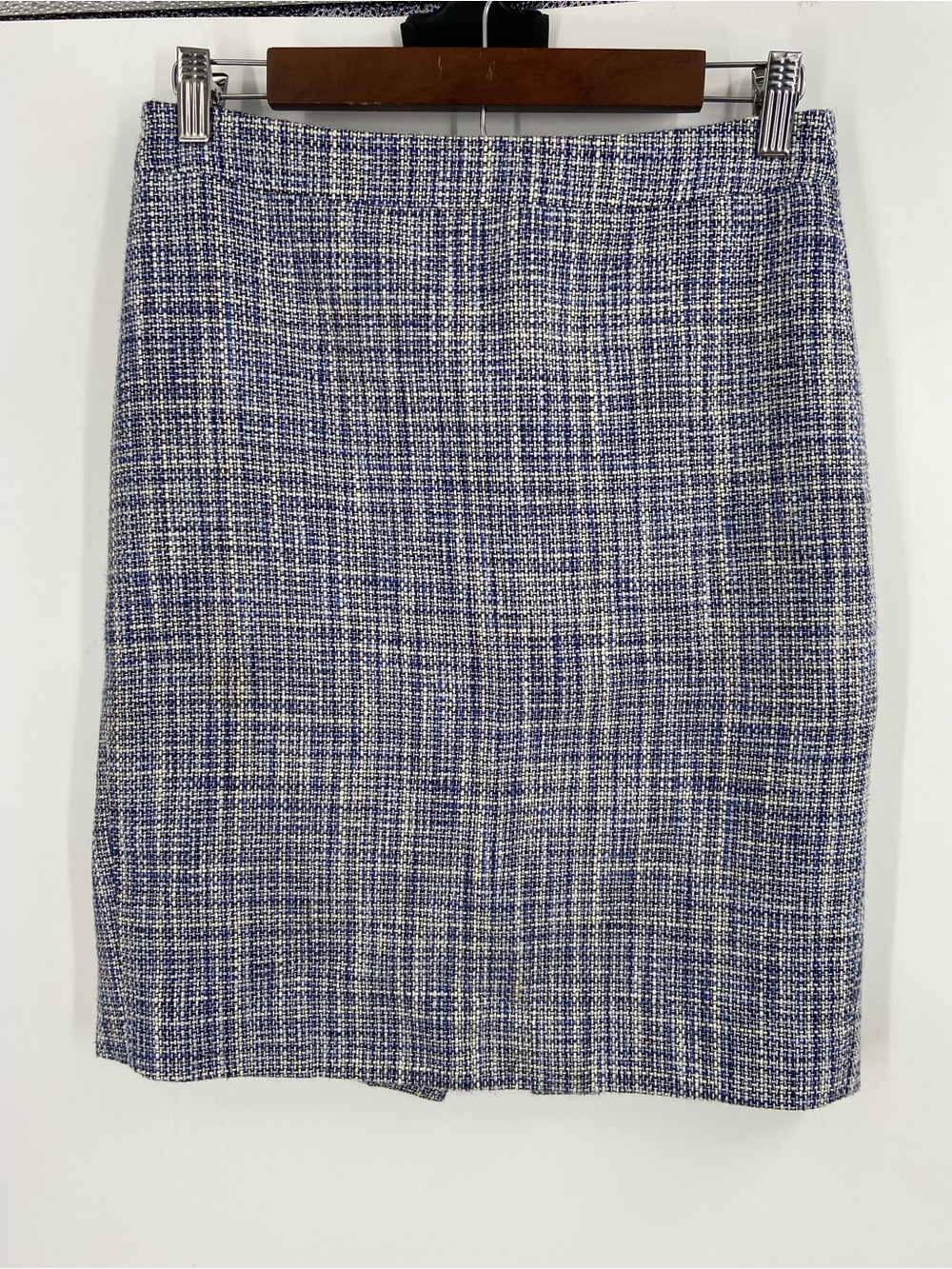 J. Crew No. 2 Pencil Skirt Tweed Blue White Size 2
